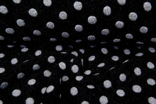 Boiled wool fluffy big dots zwart-grijs
