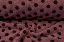 Boiled wool fluffy big dots pastel roze- oud roze