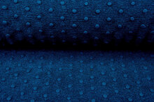 Boiled wool fluffy effen dots petrol-blauw