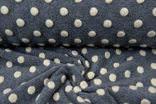 Boiled wool fluffy big dots grijs-ecru