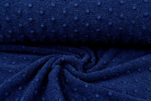 Boiled wool fluffy effen dots blauw