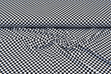 Katoenen Tricot bedrukt squares 1cm zwart-wit