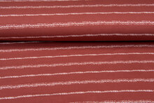 French Terry bedrukt stripes roest-ecru