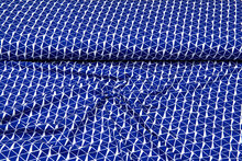 Katoenen Tricot bedrukt diamond kobaltblauw