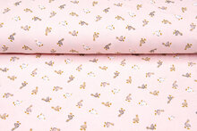 Katoenen mousseline bedrukt little duck lichtroze