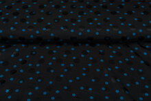 Satijn bedrukt dots zwart-blauw