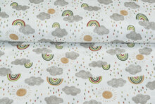 Katoenen Mousseline bedrukt glad rainbow