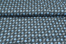 Katoenen Tricot bedrukt digitaal flower twigs donkergroen