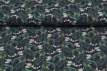 Katoenen Tricot bedrukt digitaal twigs blauw-groen