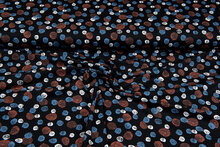 Katoenen Tricot bedrukt stones zwart