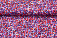 Viscose bedrukt camo watercolor pique paars-rood