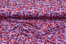Viscose bedrukt camo watercolor pique paars-rood
