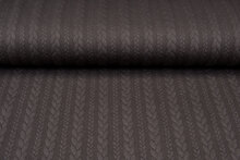 Gebreide kabel jacquard stof bruin