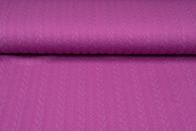 Gebreide kabel jacquard stof fuchsia