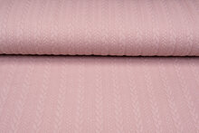 Gebreide kabel jacquard stof oudroze