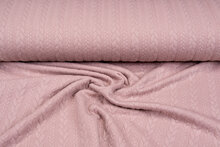 Gebreide kabel jacquard stof oudroze