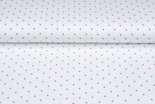 Katoenen Tricot bedrukt mini stars ecru - oudroze