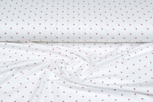 Katoenen Tricot bedrukt mini stars ecru - oudroze