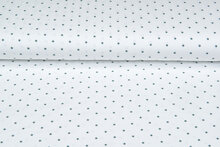 Katoenen Tricot bedrukt mini stars ecru - oud groen