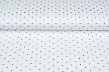 Katoenen Tricot bedrukt mini stars ecru - metaalblauw