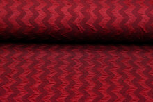Gebreide stof zigzag donkerrood