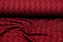 Gebreide stof zigzag donkerrood