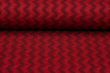 Gebreide stof zigzag rood-wijnrood