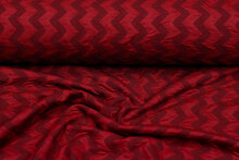 Gebreide stof zigzag rood-wijnrood