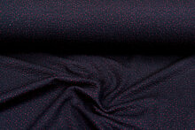 Gebreide stof little dots donkerblauw-rood