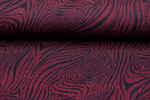 Gebreide stof retro stripes bordeaux-zwart