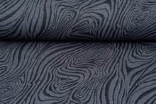 Gebreide stof retro stripes donkerblauw-grijs
