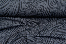 Gebreide stof retro stripes donkerblauw-grijs