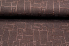 Gebreide stof retro stripes bruin