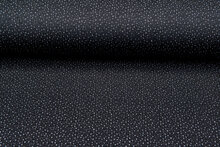 Gebreide stof little dots zwart-lichtgrijs