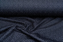 Gebreide stof little dots donkerblauw-lichtgrijs