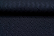 Gebreide stof zigzag donkerblauw
