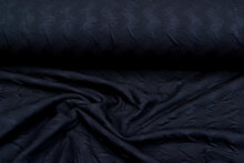 Gebreide stof zigzag donkerblauw