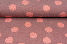 Gebreide stof big dots zalmroze