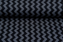 Gebreide stof zigzag donkerblauw-grijs