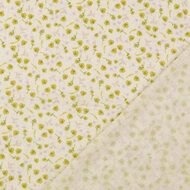 Katoenen mousseline bedrukt little flower lime-ecru