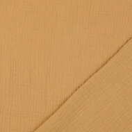 Katoenen mousseline bedrukt dobby beige