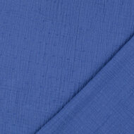 Baumwoll Musselin bedruckt dobby metalblau