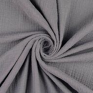 Baumwoll Musselin bedruckt dobby grau