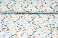 Katoenen Tricot digitaal bedrukt lovely goos mint