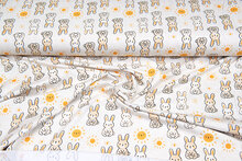Katoenen Tricot digitaal bedrukt sweet rabbit