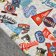 Alpenfleece bedrukt football athletics grijs