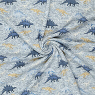 Alpenfleece bedrukt dinos jeansblau