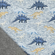 Alpenfleece bedrukt dinos jeansblau