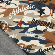 Alpenfleece bedrukt baseball camo bruin-blauw