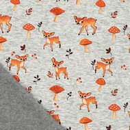 Alpenfleece bedrukt little cute deer grijs
